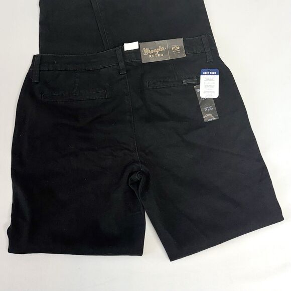 Wrangler Retro Mae Mid Rise Stretch Wide Leg Jeans Black - Picture 3 of 10